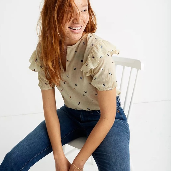 Madewell Embroidered Gazebo Top size XL - Picture 3 of 6